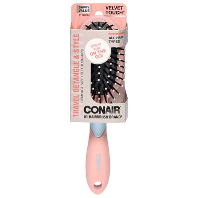 Conair Velvet Touch Hair Brush, Cushion, Mid-Size