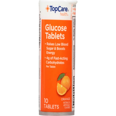 TopCare Glucose Chewable Tablets Orange 10 ct