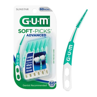 GUM Soft Picks Advanced With On-the-Go Case