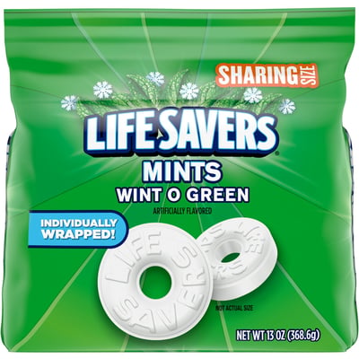 Life Savers Wint O Green Breath Mints Hard Candy, Sharing Size, 13 Oz Bag