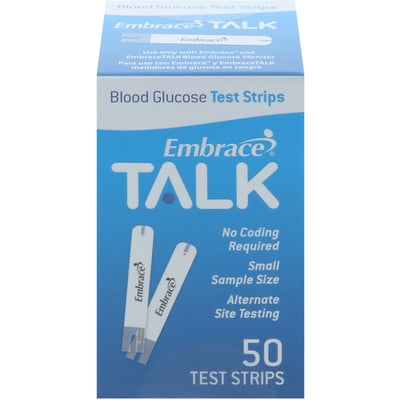 Embrace Talk Blood Glucose Test Strips 50ct