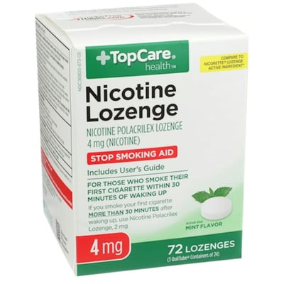 TopCare Nicotine Lozenges Mint Flavor 4 mg, 72 ct