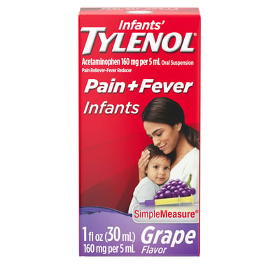 Infants' Tylenol Pain + Fever Grape Oral Suspension 1 fl oz