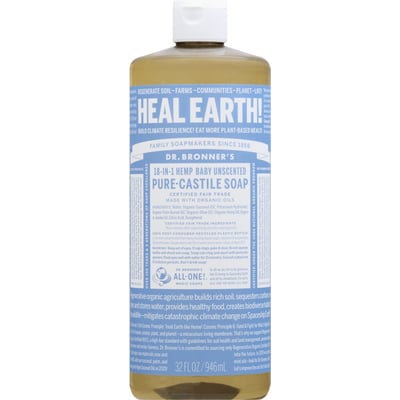 Dr. Bronner's Pure-Castile Liquid Soap Baby Unscented 32 fl oz