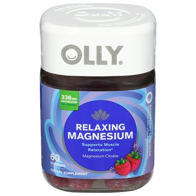 Olly Relaxing Magnesium Gummies, Supports Muscle Relaxation, * Magnesium Citrate, Raspberry Lavender