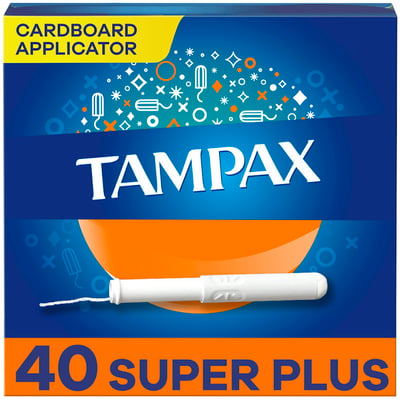 Tampax Tampons, Cardboard Applicator, Super Plus Absorbency, Unscented