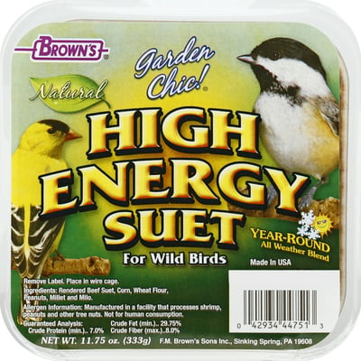 Brown's Garden Chic! Suet, High Energy, Natural, Year Round