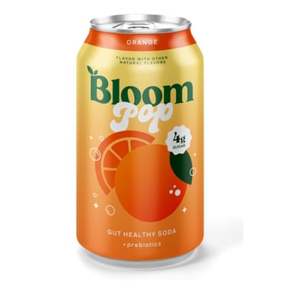 Bloom Nutrition Pop Classic Orange Prebiotic Soda, 12 fl oz Can