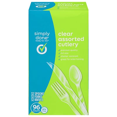 Simply Done Clear Assorted Cutlery 96 ct