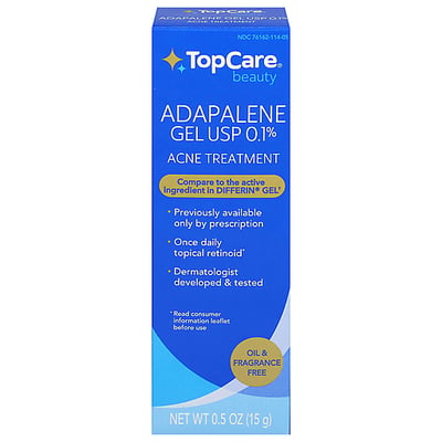 TopCare Adapalene Gel 0.1% Acne Treatment, 0.5 oz