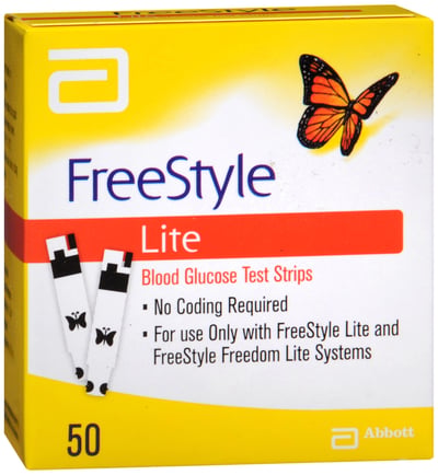FreeStyle Lite Blood Glucose Test Strips 50 Count