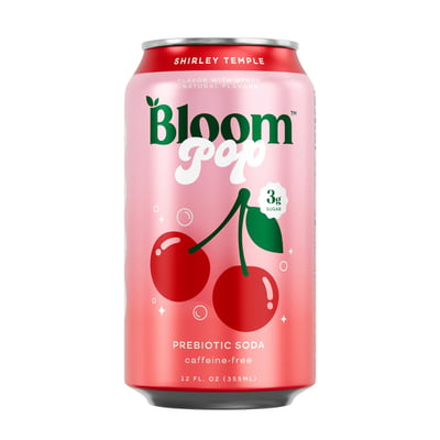 Bloom Nutrition Pop Shirley Temple Prebiotic Soda, 12 fl oz Can