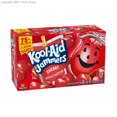 Kool-Aid Jammers Cherry Drink, 10 Ct Box, 6 Fl Oz Pouches