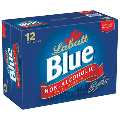 Labatt Blue Non-Alcoholic Malt Beverage 12–12 Fl. Oz. Cans