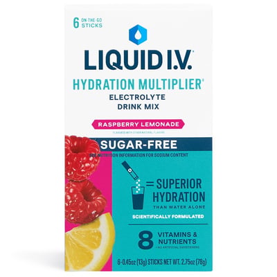 Liquid I.V. Sugar Free Raspberry Lemonade Electrolyte Drink Mix