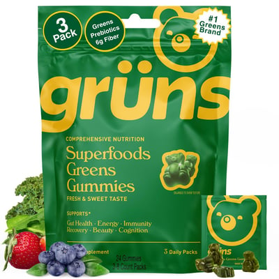 Grüns Superfoods Greens Gummies 3 Pack