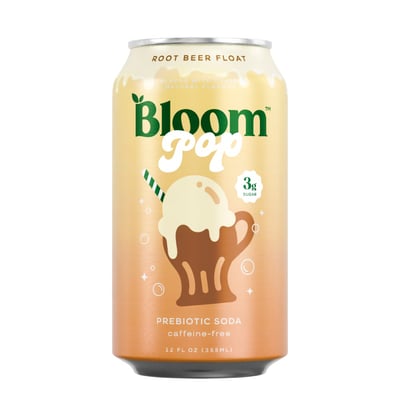 Bloom Nutrition Pop Root Beer Float Prebiotic Soda, 12 fl oz Can