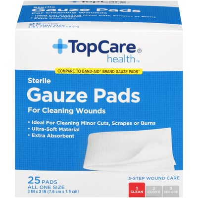 TopCare Sterile Gauze Pads, All One Size, 25 ct