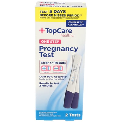 TopCare One Step Pregnancy Test, 2 ct