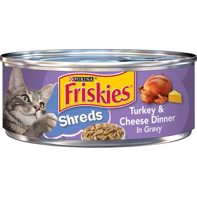 Purina Friskies Shreds Turkey & Cheese Dinner In Gravy Wet Cat Food