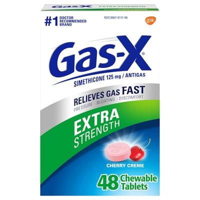 Gas-X Antigas, Extra Strength, 125 Mg, Chewable Tablets, Cherry Creme