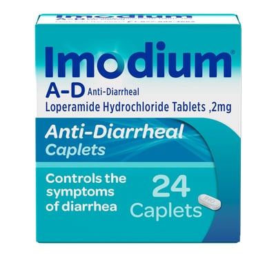 Imodium A-D Diarrhea Relief Caplets, 24 Count, 2 Mg
