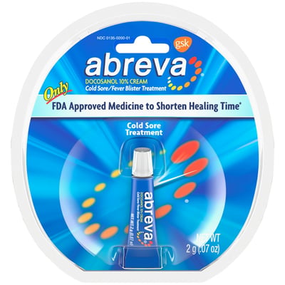 Abreva Cold Sore & Fever Blister Treatment, Cream 0.07oz