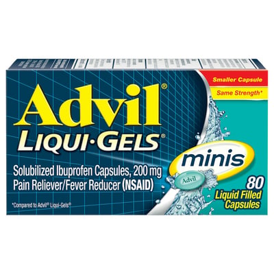 Advil Liqui-Gels Minis Pain And Fever Liquid Capsules, 200 Mg Ibuprofen