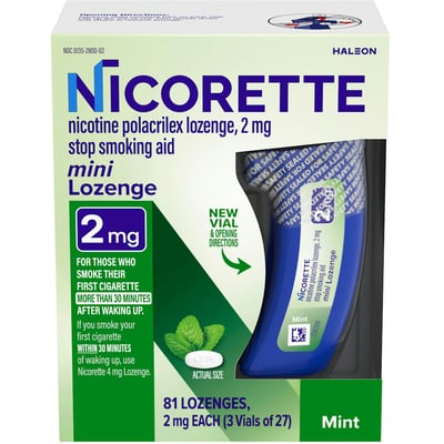 Nicorette Nicotine Mini Lozenges 2 mg Mint 81 Count