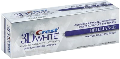 Crest Toothpaste, Anticavity, Fluoride, Vibrant Peppermint, Brilliance - 0.85 Ounce