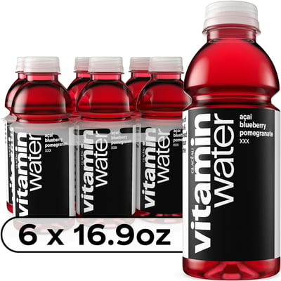 vitaminwater XXX Açai-Blueberry-Pomegranate Nutrient Enhanced Water Beverage, 16.9 fl oz Bottles, 6 Pack