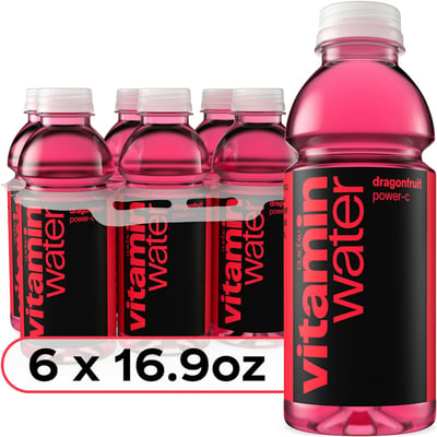 vitaminwater Power-C Dragonfruit Nutrient Enhanced Water Beverage, 16.9 fl oz Bottles, 6 Pack