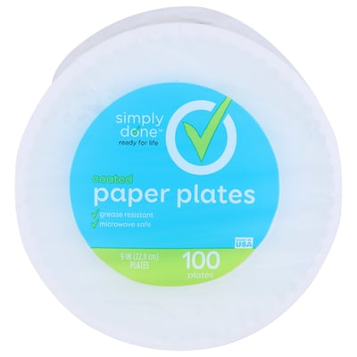 Simply Done Coated Paper Plates 9 in 100 ct