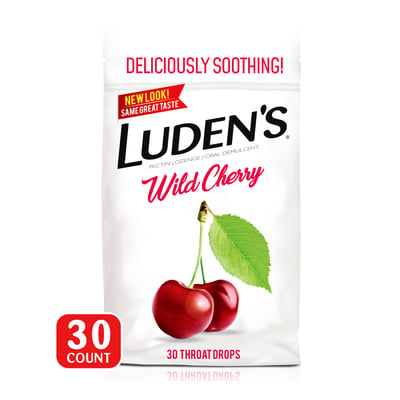Luden's Soothing Throat Drops For Sore & Irritated Throats - Wild Cherry - 30ct