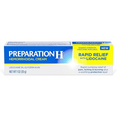 Preparation H Rapid Relief Hemorrhoid Symptom Treatment Cream With Lidocaine - 1oz