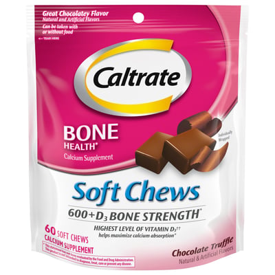 Caltrate Calcium Dietary Supplement Soft Chews, Chocolate