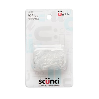 Scunci No Damage Poly Bands, Clear