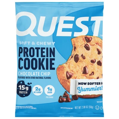 Quest Protein Cookie, Chocolate Chip, Soft & Chewy, 2.08 Ounce