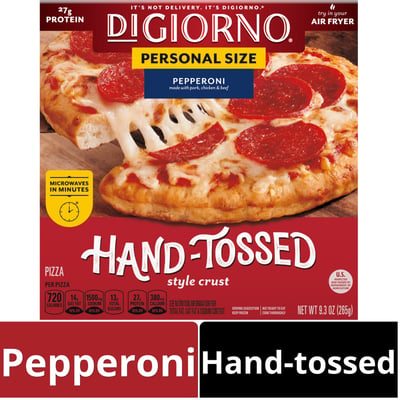 DiGiorno Pizza, Hand Tossed Style Crust, Pepperoni, Personal Size 9.3 Oz