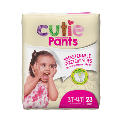 Cuties Girls Cutie Training Pants, 3T–4T (32-40 lbs), 23 ct
