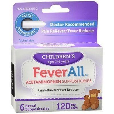 FeverAll Children’s Acetaminophen 120mg Suppositories 6 Count