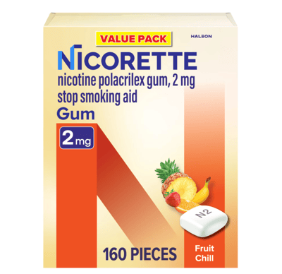 Nicorette Nicotine Gum 2 mg Fruit Chill 160 Count
