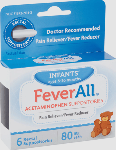 FeverAll Infants Acetaminophen 80mg Suppositories 6 Count
