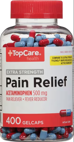 TopCare Extra Strength Acetaminophen 500mg Gelcaps 400 Count