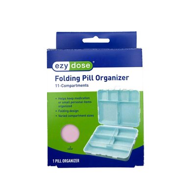 Ezy Dose Pill Organizer Foldable 11 Compartment Travel