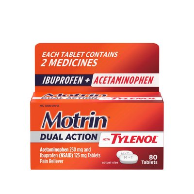 Motrin Dual Action with Tylenol Tablets 80 Count