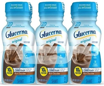 Glucerna Original Nutrition Shake Rich Chocolate, 8 fl oz Bottles, 6 ct