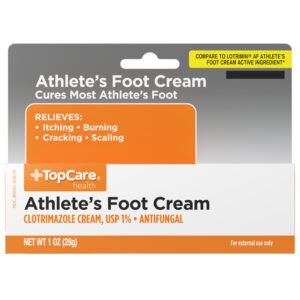 TopCare Health Athlete's Foot Cream, Clotrimazole 1% - 1 Ounce