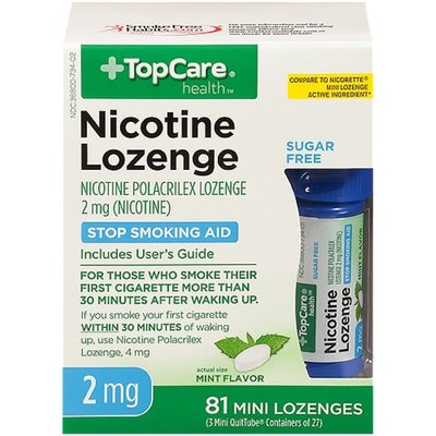 TopCare Nicotine Mini Lozenges Mint 2 Mg 81 Count