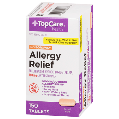 TopCare Allergy Relief Fexofenadine Hydrochloride 180 mg – 150 Tablets
